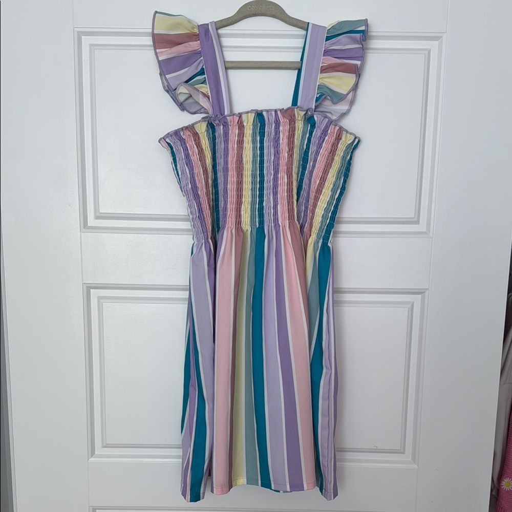 Colorful Striped Kids Dress